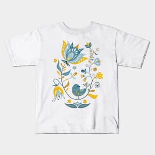 Cute Scandinavian Hand-drawn Folk Art Kids T-Shirt